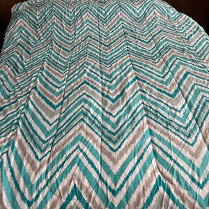 Aqua and White Chevron Comforter